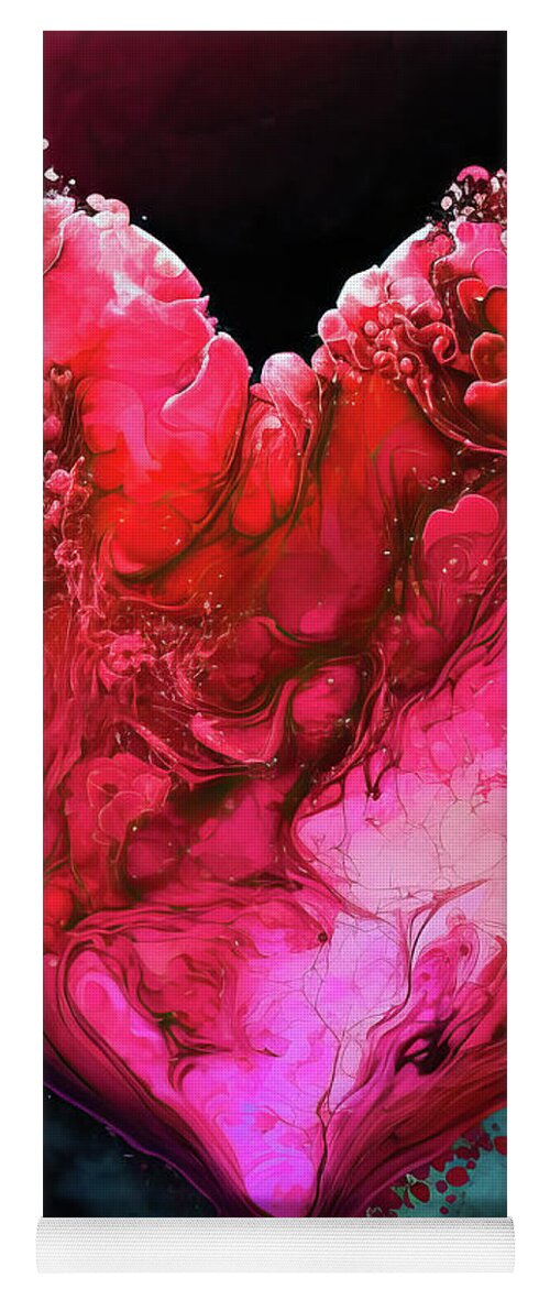 Heart Yoga Mat featuring the digital art Valentines Day Art Greetings 07 Red and Pink Heart by Matthias Hauser