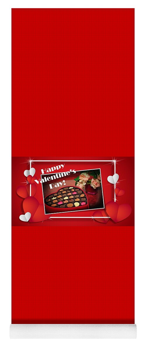 Valentine's Day Yoga Mat featuring the mixed media Valentine's Day Chocolates by Nancy Ayanna Wyatt