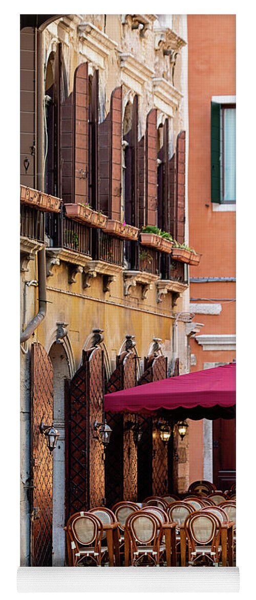 Venice Yoga Mat featuring the photograph Venetian Cafe by Melanie Alexandra Price