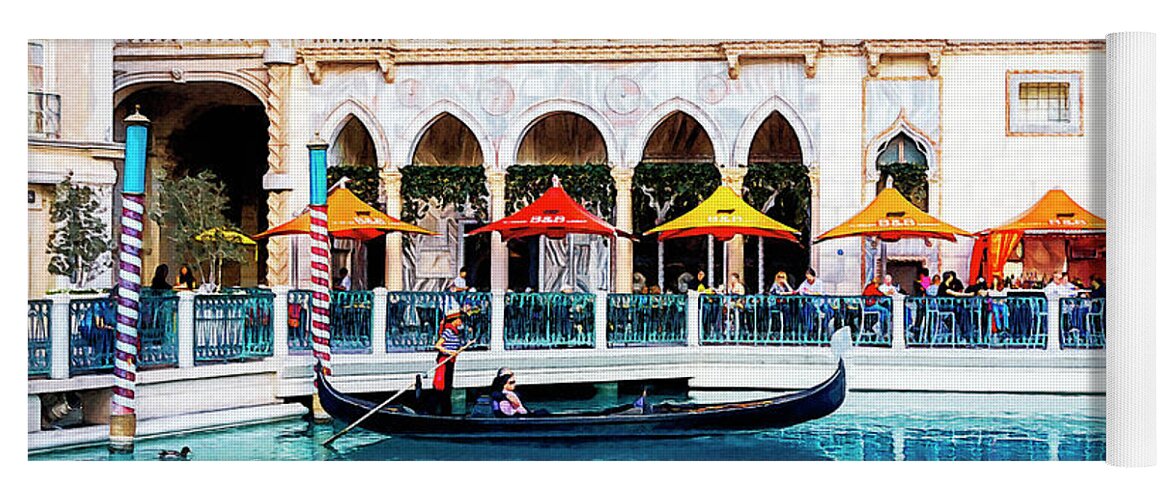 The Venetian Las Vegas Yoga Mat featuring the photograph Venetian Las Vegas by Tatiana Travelways