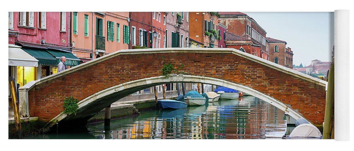 Rain Yoga Mat featuring the photograph Venice Bridge by Andrew Lalchan