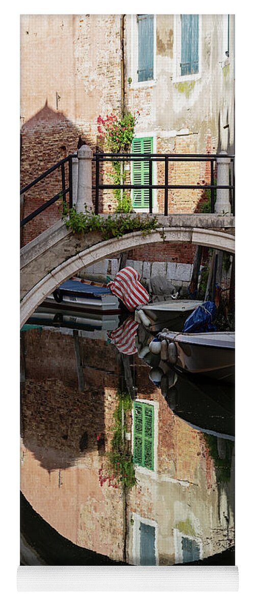 Venice Yoga Mat featuring the photograph Venice Bridge Reflections by Melanie Alexandra Price