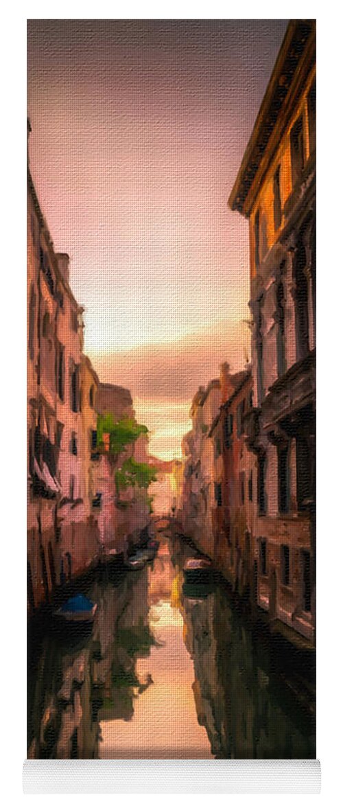 Venice Yoga Mat featuring the painting Venice Canal Italy by Tony Rubino