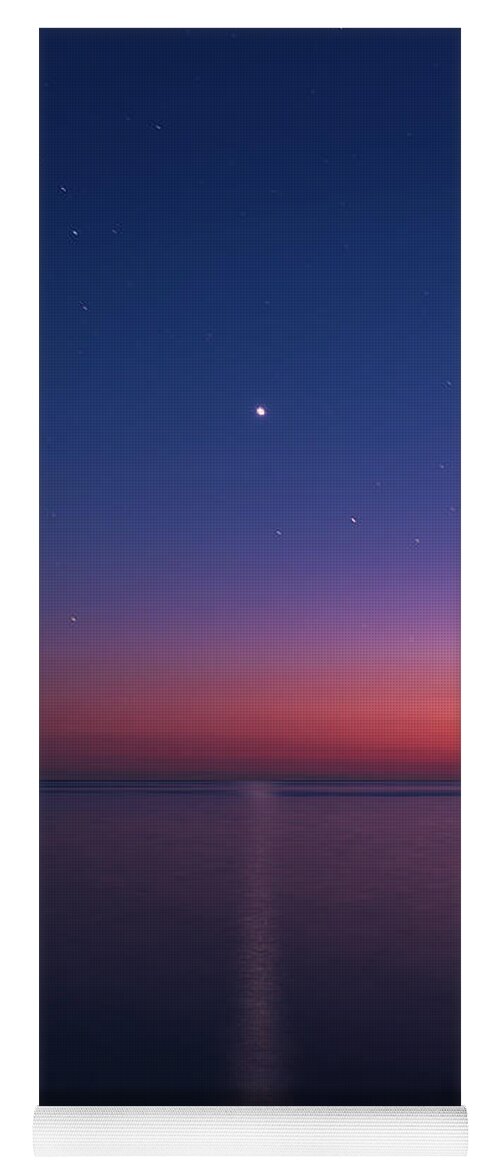 Dusk Yoga Mat featuring the photograph Venus's reflection over the sea at dusk by Mirko Chessari