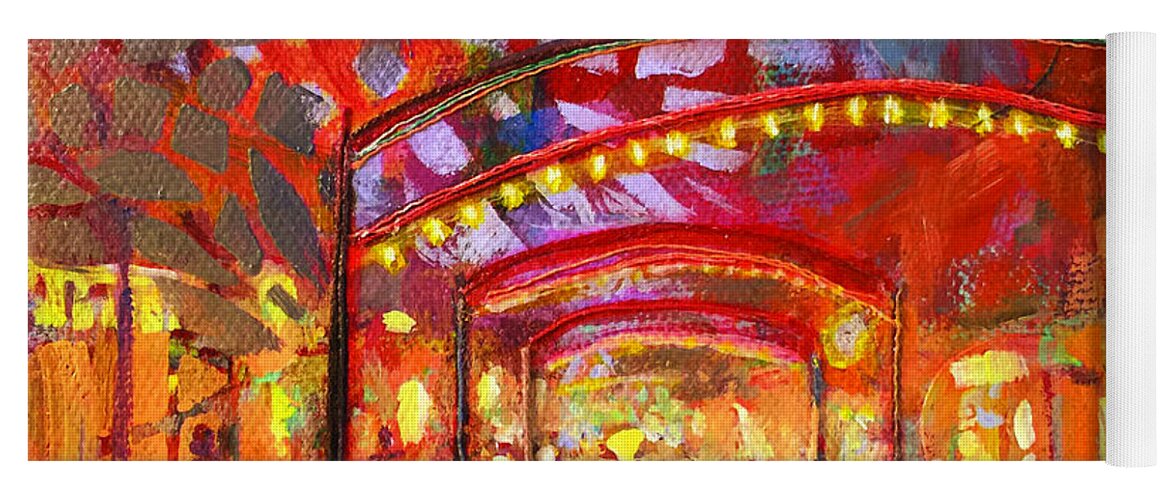 Cars Yoga Mat featuring the painting Vibrant Short North Abstract #4 by Robie Benve