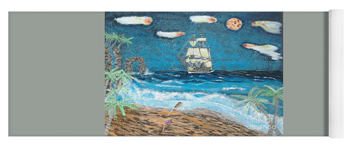 Hms Victory Yoga Mat featuring the painting Victory in Paradise by David Westwood