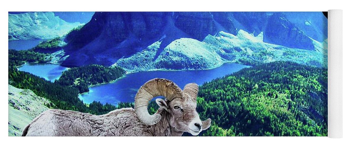 Rockies Yoga Mat featuring the digital art Bighorn Perspective by Norman Brule