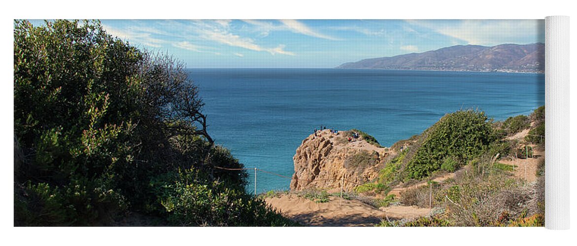 Beach Yoga Mat featuring the photograph View from the Top of Point Dume by Matthew DeGrushe