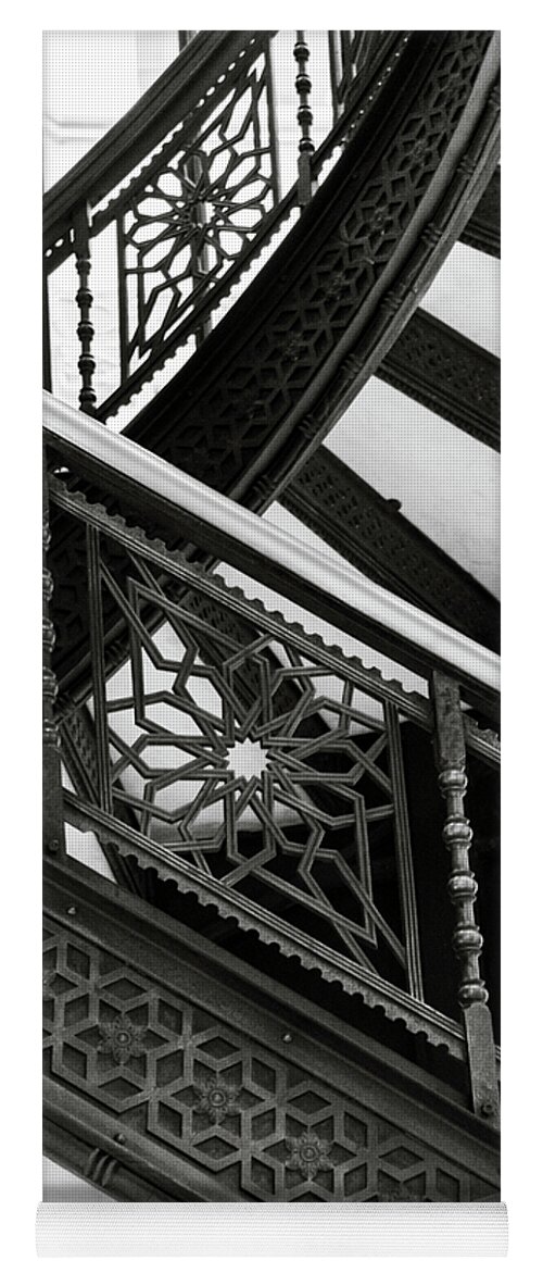 Architecture Yoga Mat featuring the photograph Vintage Vantage BW by Christi Kraft