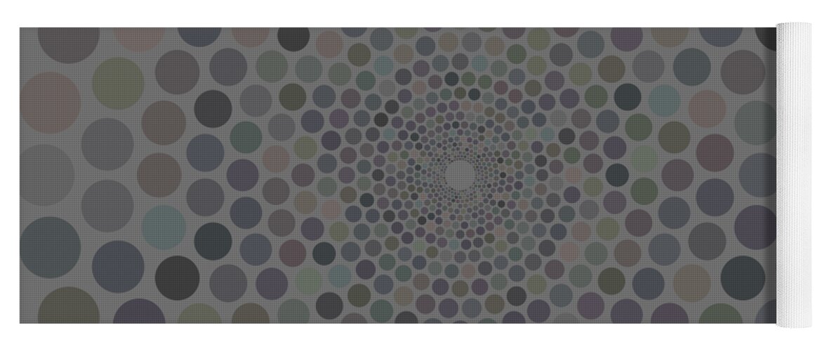  Yoga Mat featuring the painting Vortex Circle - Gray by Hailey E Herrera