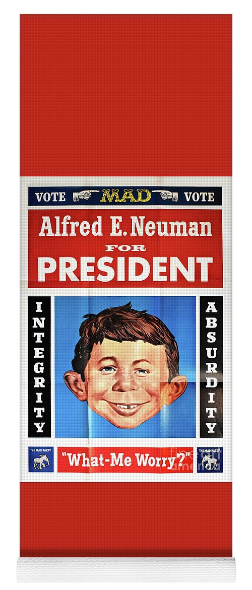 Alfred E Neuman Yoga Mat featuring the photograph Vote For Alfred E. Neuman by Ron Long