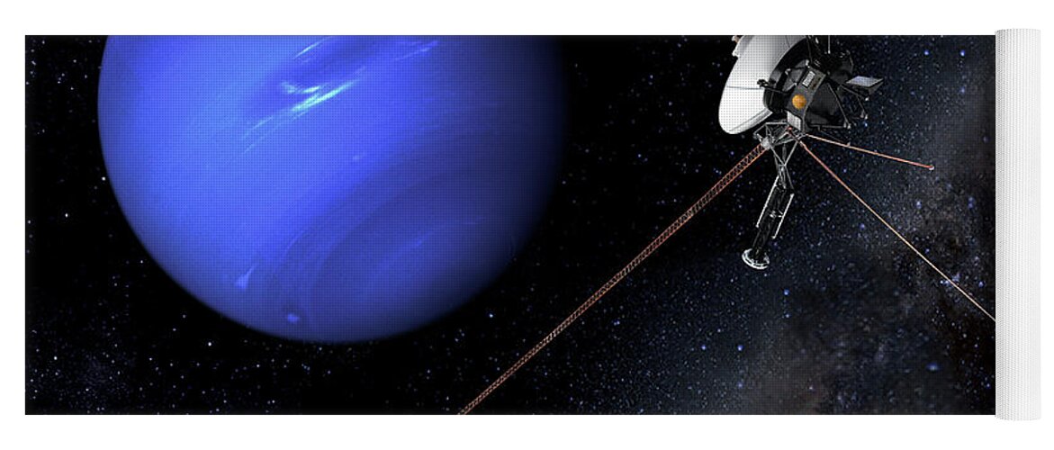 Voyager 2 Spacecraft Approaching Neptune Yoga Mat by Erik Simonsen