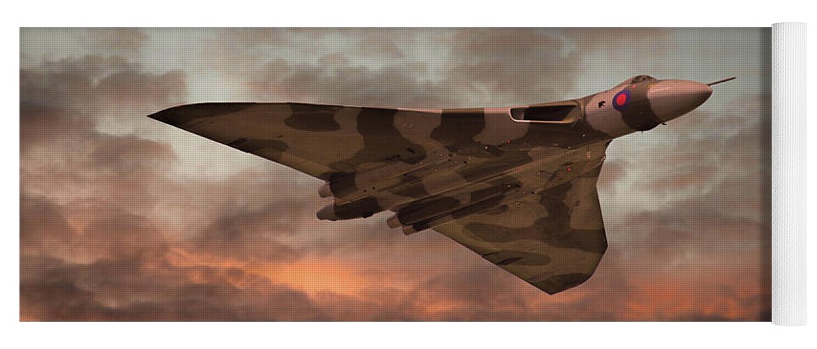 Avro Vulcan Bomber Yoga Mat featuring the digital art Vulcan Bomber Sunset by Airpower Art