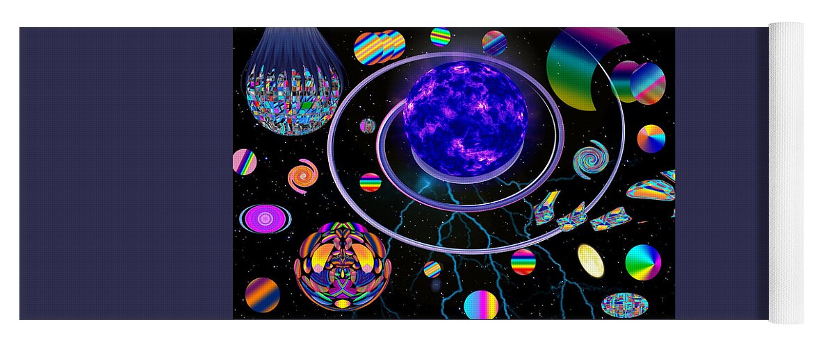 The Entranceway Yoga Mat featuring the digital art Wacky World of Ron Abstract by Ronald Mills