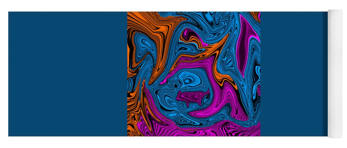 Abstract Art Yoga Mat featuring the digital art Walking the Dog Abstract by Ronald Mills