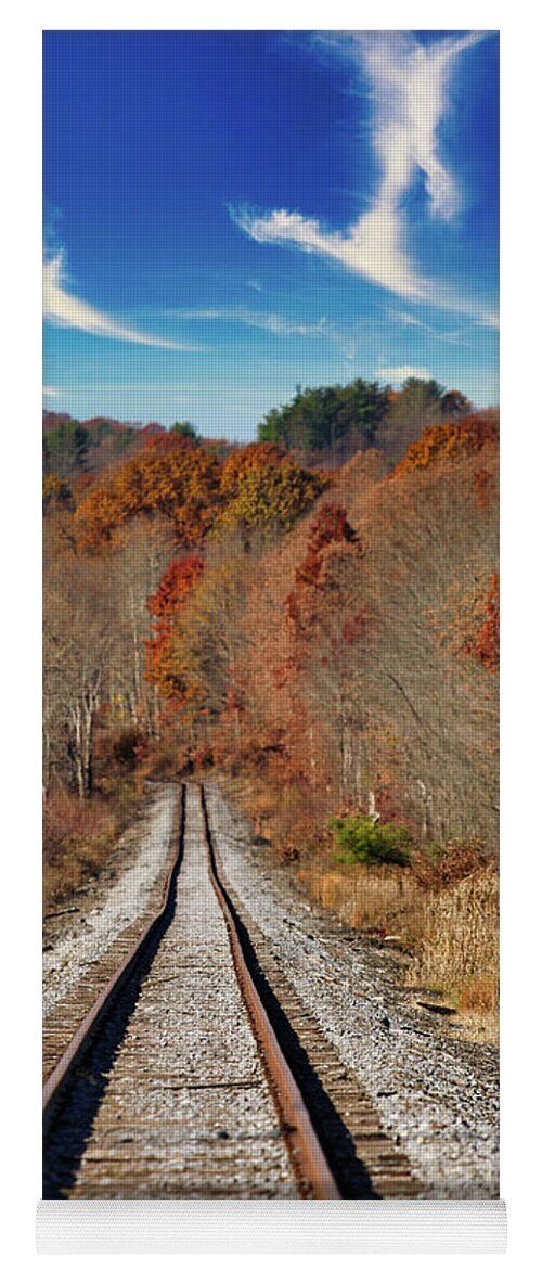 Railroad Yoga Mat featuring the photograph Walking The Tracks by Scott Burd