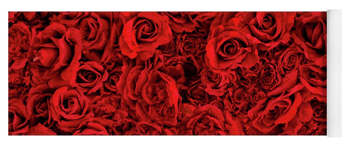 Roses Yoga Mat featuring the photograph Wall Of Roses by Blake Richards