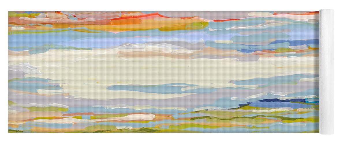 Abstract Yoga Mat featuring the painting Warm Breeze by Claire Desjardins
