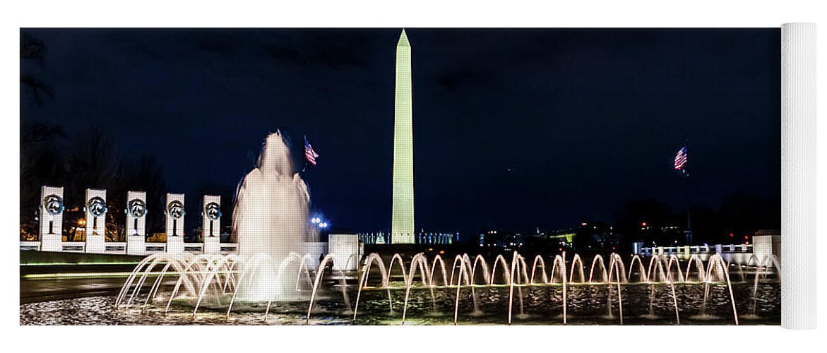 Washington Monument Yoga Mat featuring the digital art Washington Monument from the World War II Memorial by SnapHappy Photos
