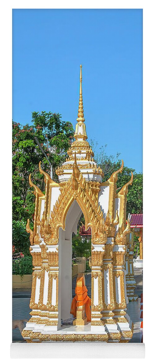 Scenic Yoga Mat featuring the photograph Wat Chai Mongkhon Phra Ubosot Boundary Stone and Chedi DTHSP0179 by Gerry Gantt