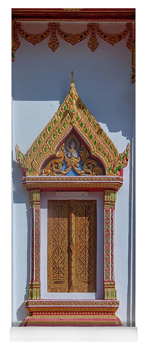 Scenic Yoga Mat featuring the photograph Wat Hua Sapan Phra Ubosot Windows DTHNR0411 by Gerry Gantt