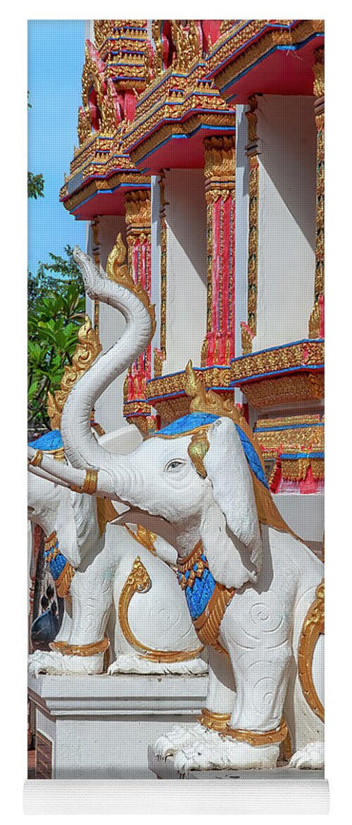 Scenic Yoga Mat featuring the photograph Wat Phra In Plaeng Phra Ubosot Khochasi Guardians DTHNP0202 by Gerry Gantt