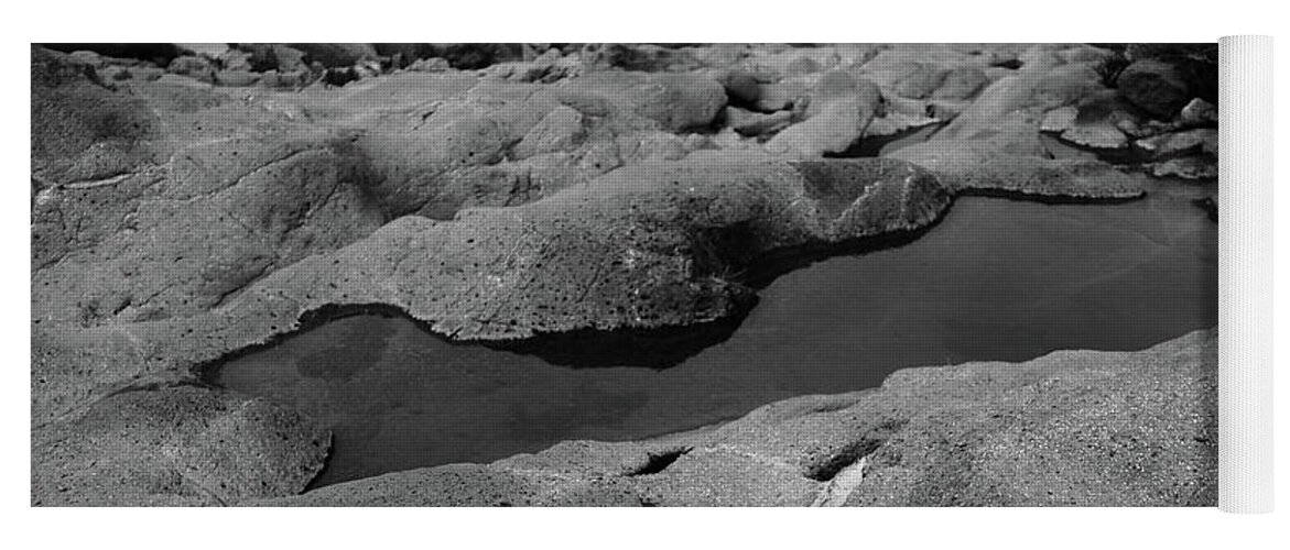Black And White Yoga Mat featuring the photograph Water In Wash by John Vail