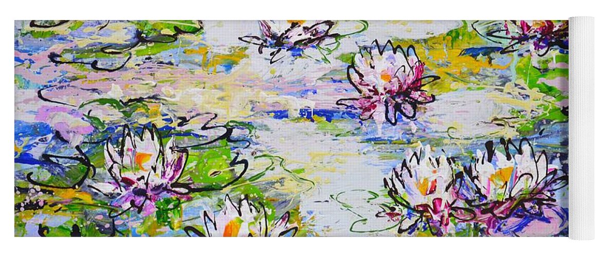Water Lilies Yoga Mat featuring the painting Water Lilies by Irina Sidorovich