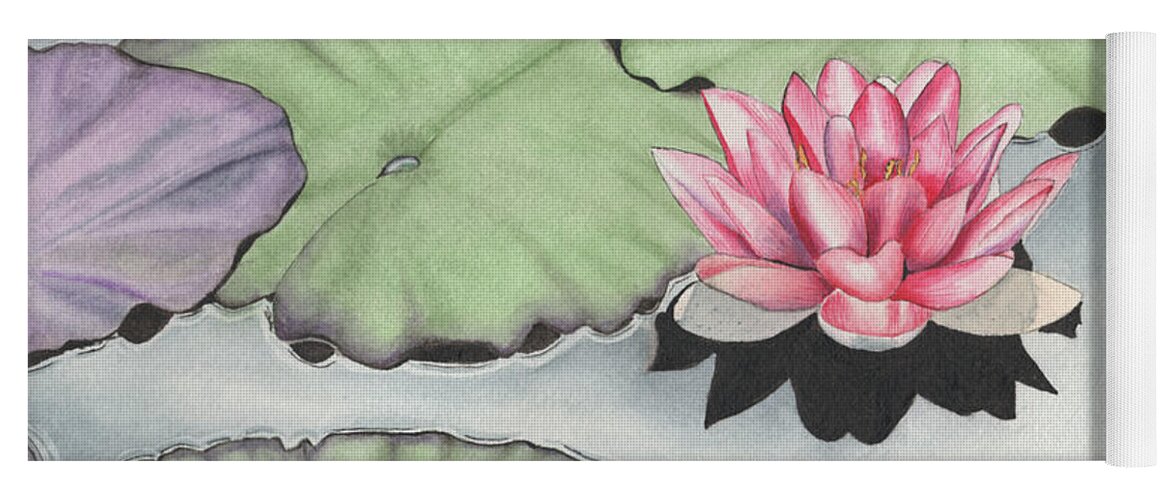 Water Lily Yoga Mat featuring the painting Water Lily by Bob Labno