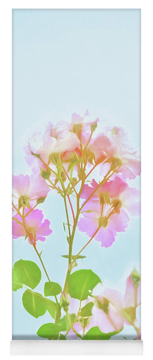 Photo Painting Yoga Mat featuring the photograph Water Colour Roses by Elaine Teague