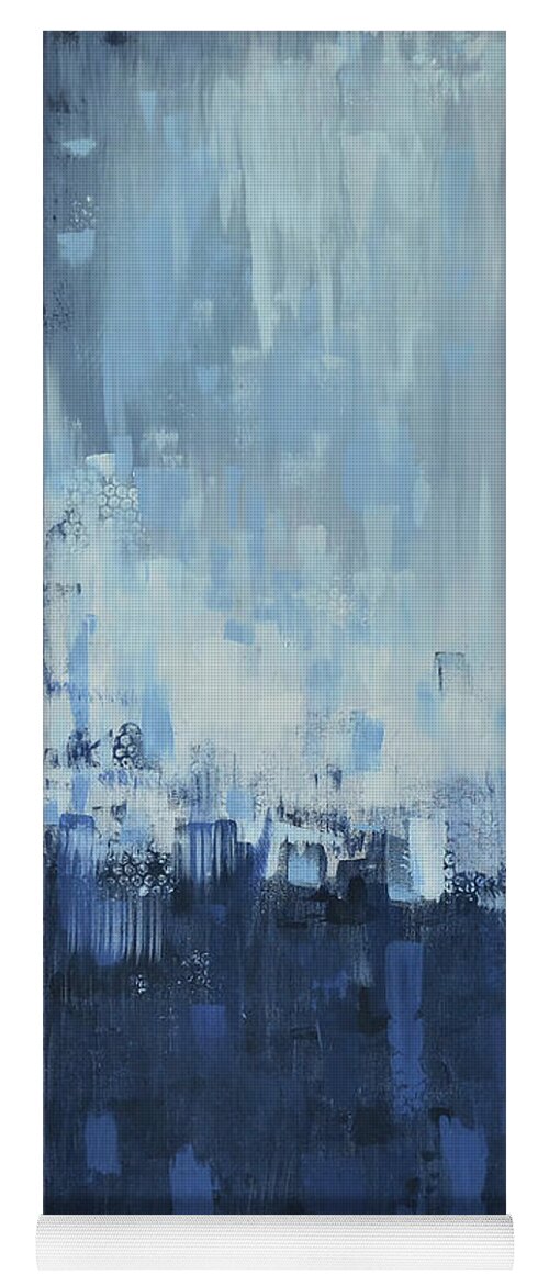 Blue Yoga Mat featuring the painting Farmhouse Blue by Alexis King-Glandon