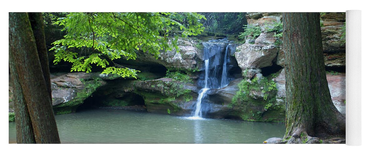 Waterfall Yoga Mat featuring the photograph Waterfall at Hocking Hills, OH by Flinn Hackett