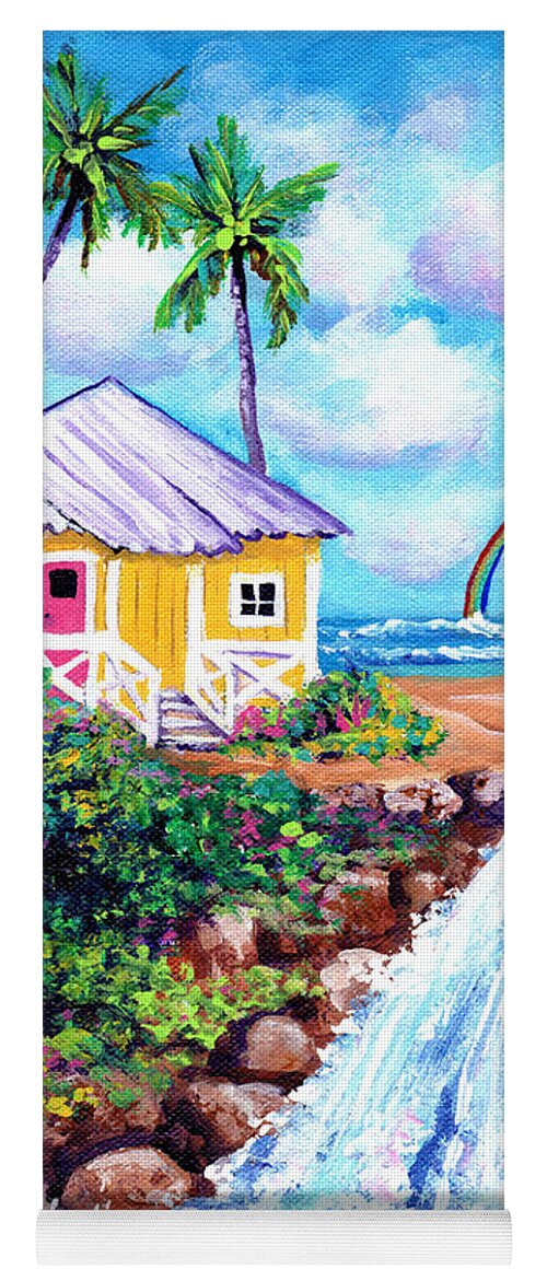 Beach Cottage Yoga Mat featuring the painting Waterfall Cottage by Marionette Taboniar