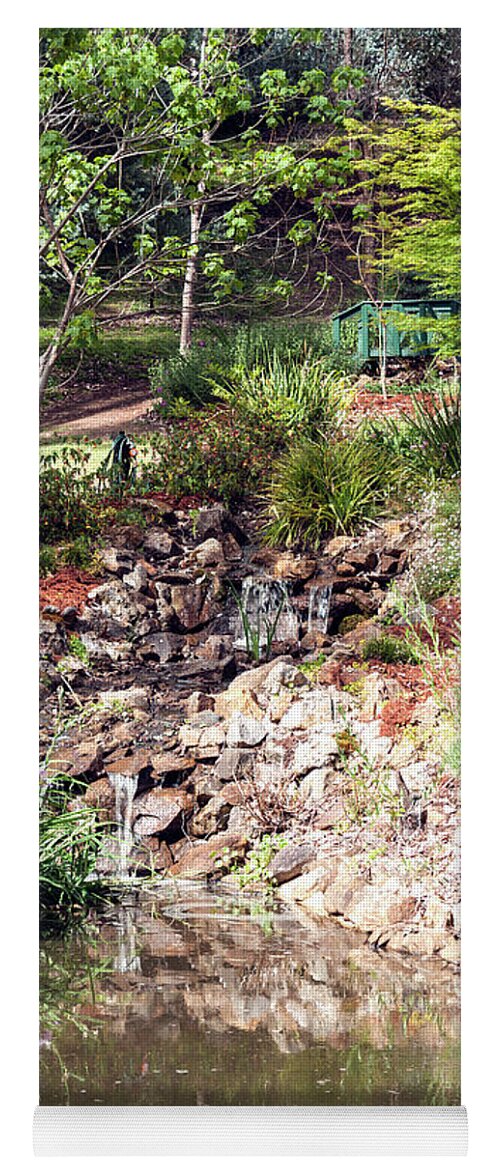 Waterfall Yoga Mat featuring the photograph Waterfall, Holberry House, Nannup, Western Australia by Elaine Teague