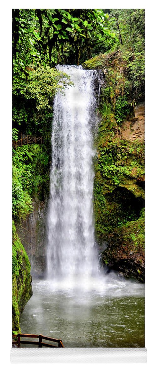 Waterfall Yoga Mat featuring the photograph Waterfall in the jungle of Costa Rica by Gunther Allen