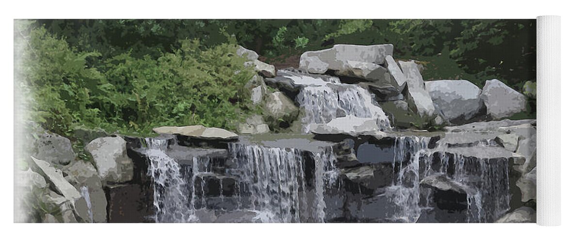 Waterfalls Yoga Mat featuring the digital art Waterfalls Within The Garden by Kirt Tisdale
