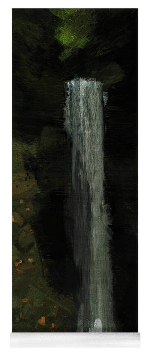 Watkins Glen Waterfall Painting Yoga Mat featuring the painting Watkins Glen Waterfall Painting by Dan Sproul