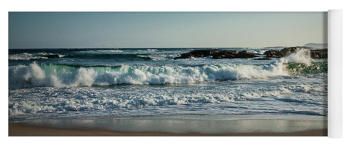 Coastal Yoga Mat featuring the photograph Waves at Lights Beach, Denmark, Western Australia by Elaine Teague