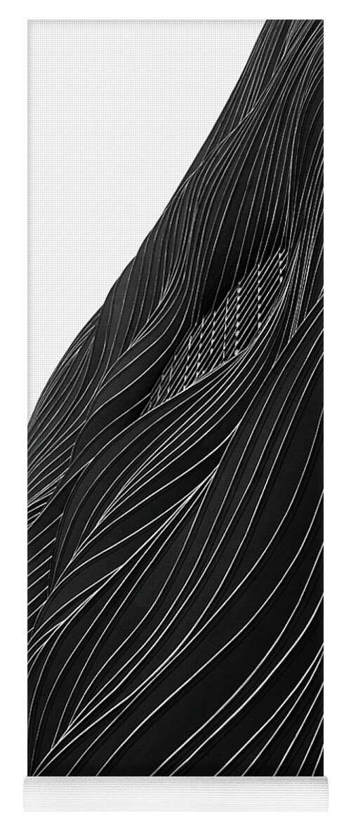 B&w Yoga Mat featuring the photograph Waves of Black and White by Christi Kraft