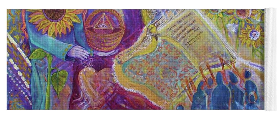 Wayshower Yoga Mat featuring the painting WayShower The Teacher by Feather Redfox