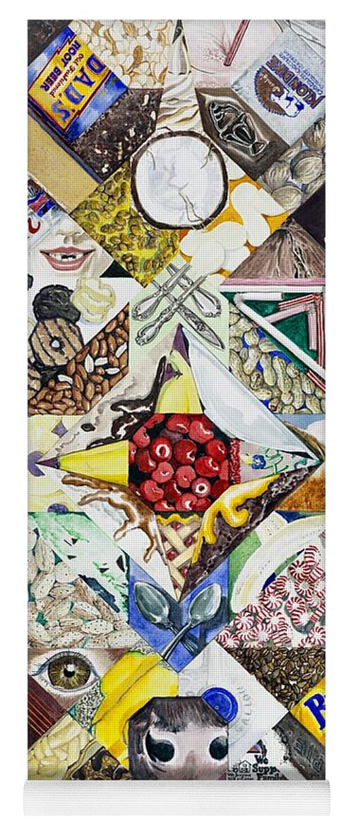 Ice Cream Yoga Mat featuring the painting We all scream for ICE CREAM by Merana Cadorette