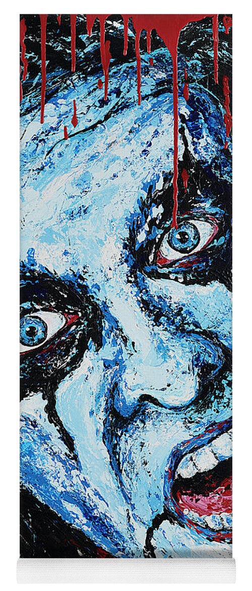 Alice Cooper Yoga Mat featuring the painting Welcome to my nightmare by Steve Follman