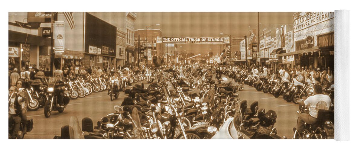 Surges South Dakota Yoga Mat featuring the photograph Welcome To Sturgis S D by Mike McGlothlen