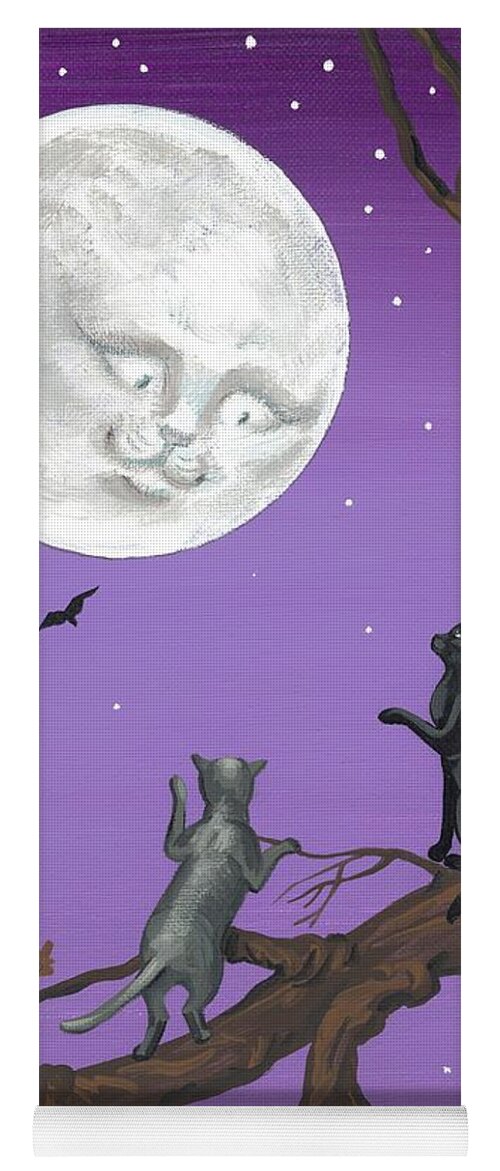 Print Yoga Mat featuring the painting Welcome To The Cat's Club by Margaryta Yermolayeva