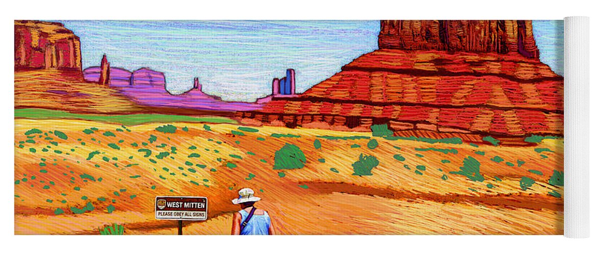 Monument Valley Yoga Mat featuring the digital art West Mitten by Rod Whyte