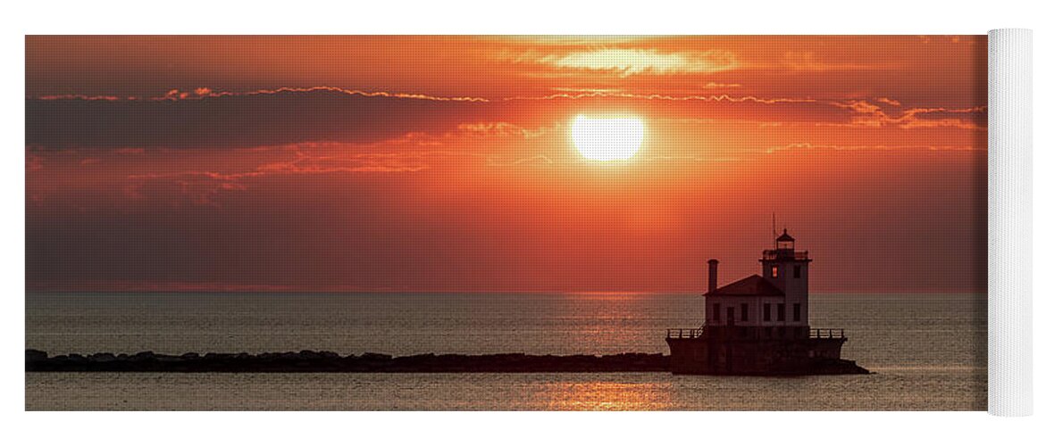 Lake Ontario Yoga Mat featuring the photograph West Pierhead Sunset by Rod Best