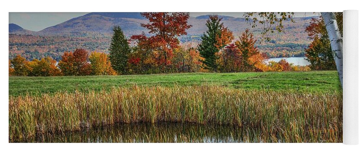 Mount Blue Yoga Mat featuring the photograph Western Maine Foliage by Steve Brown