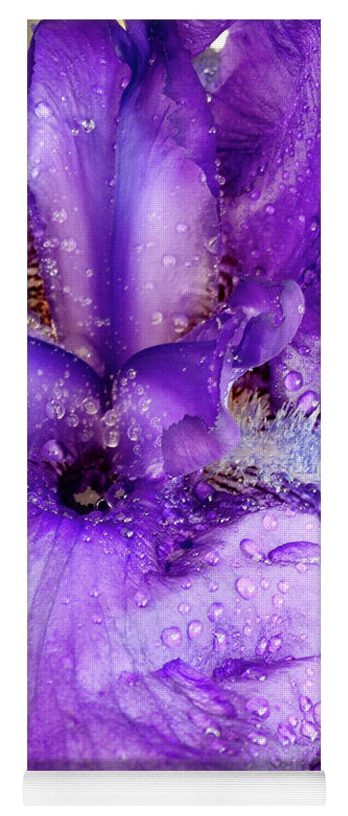 D1-f-0363 Yoga Mat featuring the photograph Wet Bearded Iris by Paul W Faust - Impressions of Light