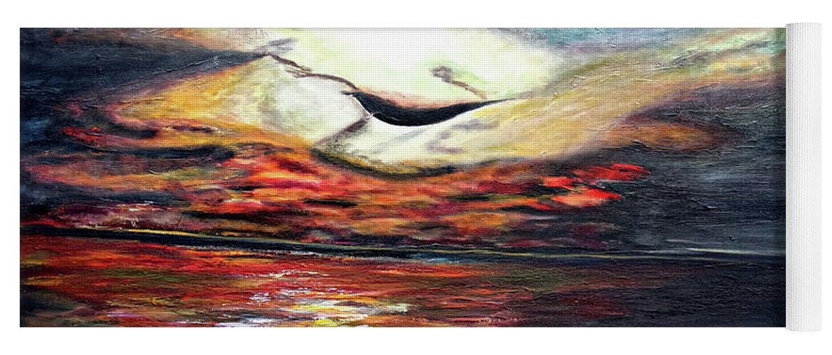 Sunset Yoga Mat featuring the painting What Dreams may Come.. by Jolanta Anna Karolska