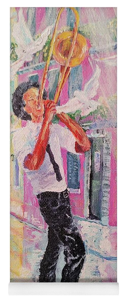 Nola Yoga Mat featuring the painting When the Saints Go Marchin' In by ML McCormick
